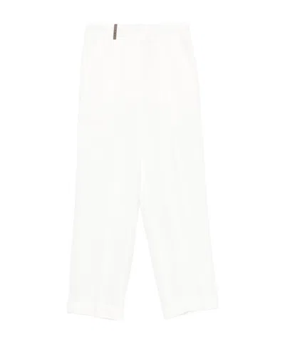Peserico Side-pocket Cropped Trousers In White