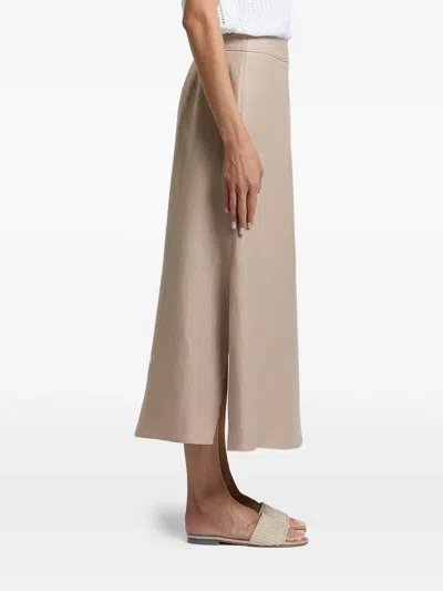 Peserico Side-slit Skirt In Neutral