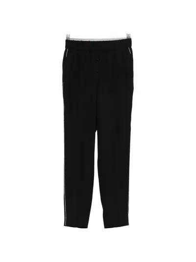 Peserico Side-stripe Cropped Trousers In Black