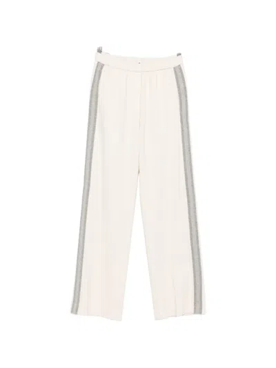 Peserico Side-stripe Track Pants In White