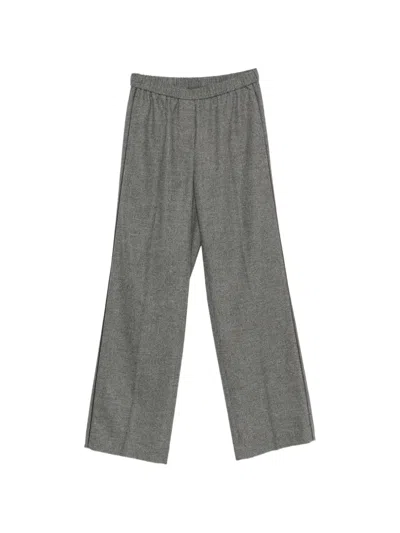 Peserico Side-stripe Trousers In Gray