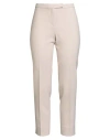 Peserico Sign Woman Pants Cream Size 12 Polyester, Vinyon, Cotton, Elastane In Neutral