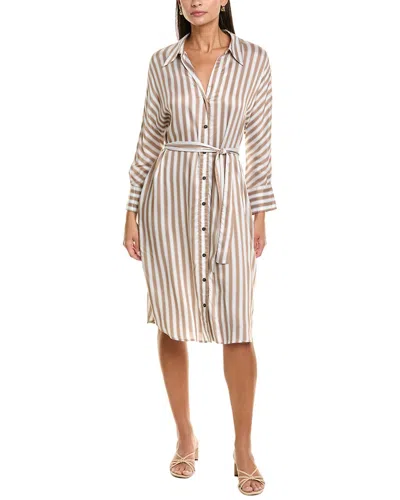Peserico Silk-blend Midi Dress In Brown