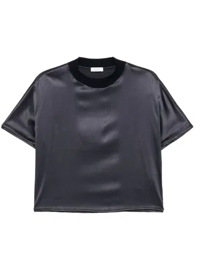 Peserico Silk Blend Satin Blouse In Black