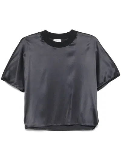 PESERICO SILK BLEND T-SHIRT WITH GLOSSY FINISH