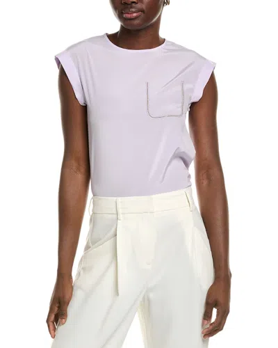 Peserico Silk-blend Top In Purple