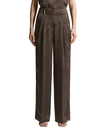 Peserico Silk Blend Wide Leg Pants In Black