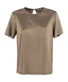 Peserico Silk Chiffon T-shirt In Gray