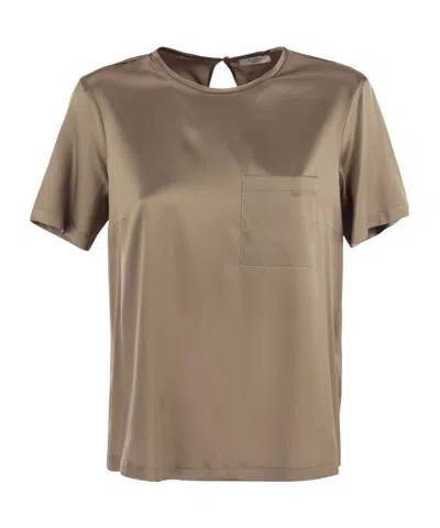 Peserico Silk Chiffon T-shirt In Gray