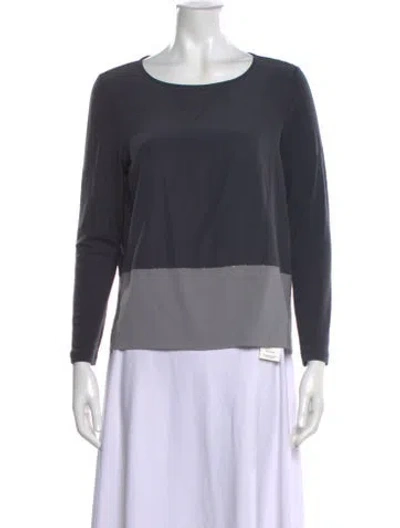 Pre-owned Peserico Silk Colorblock Pattern Top In Blue