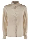 Peserico Silk Crepe Shirt In Neutral