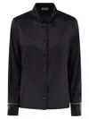 Peserico Silk Crepe Shirt In Night Blue