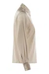 Shop Peserico Silk Crepe Shirt In Pearl