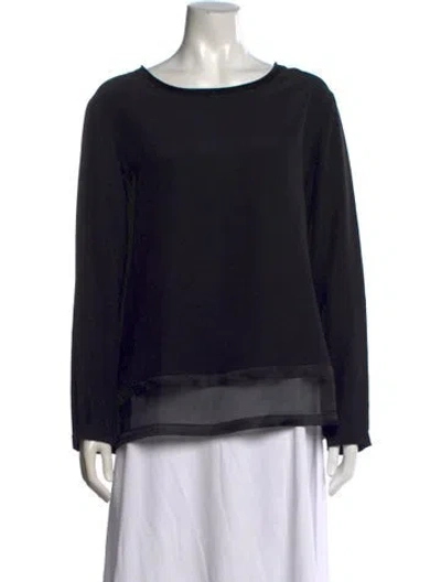 Pre-owned Peserico Silk Crew Neck Top In Black