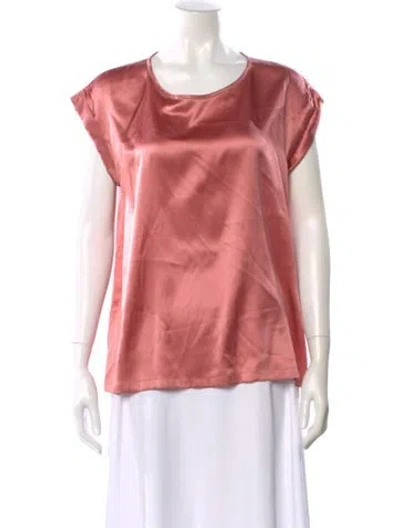 Pre-owned Peserico Silk Crew Neck Top In Pink