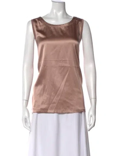 Pre-owned Peserico Silk Crew Neck Top W/ Tags In Neutral