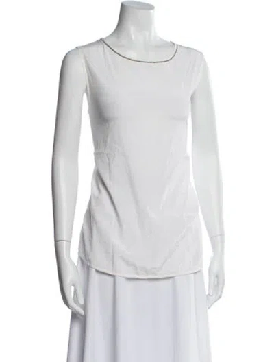 Pre-owned Peserico Silk Crew Neck Top In White
