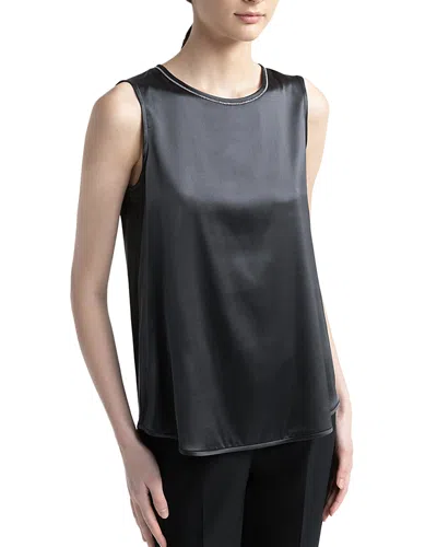 Peserico Silk Embellished Shell In Blue