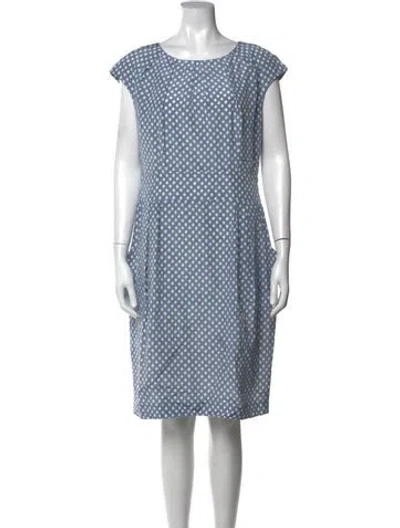 Pre-owned Peserico Silk Knee-length Dress In Blue