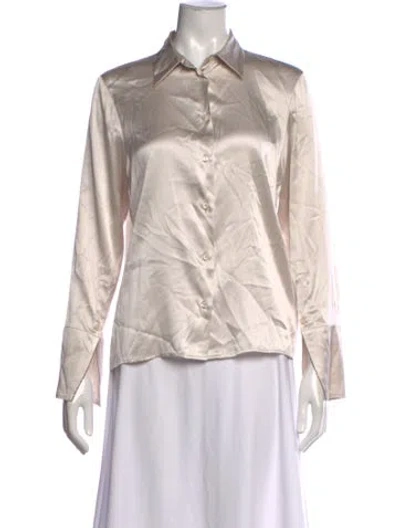 Pre-owned Peserico Silk Long Sleeve Top In Neutral