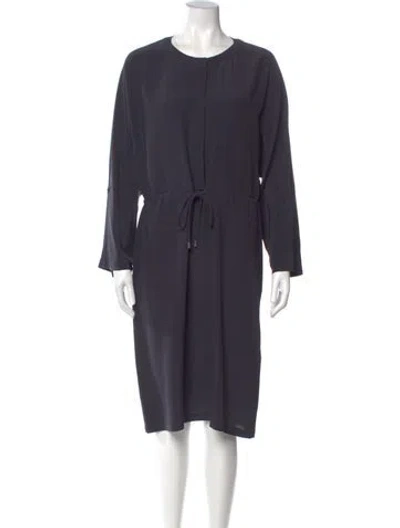Pre-owned Peserico Silk Midi Length Dress In Gray
