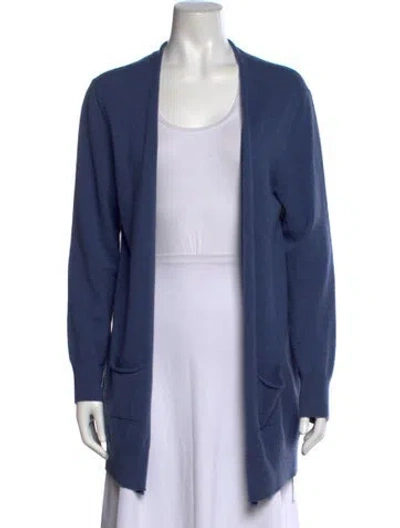 Pre-owned Peserico Silk Open Front Sweater In Blue