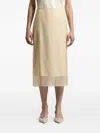 Peserico Silk-panelled Midi Skirt In Neutral