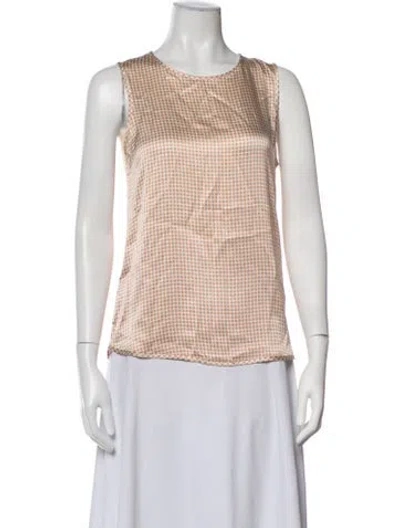 Pre-owned Peserico Silk Polka Dot Print Top In Pink