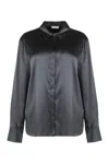 Peserico Satin Shirt In Black