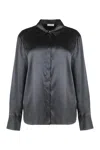 Peserico Satin Shirt In Black