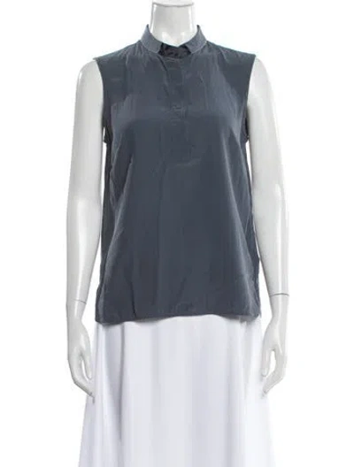Pre-owned Peserico Silk Sleeveless Top In Blue