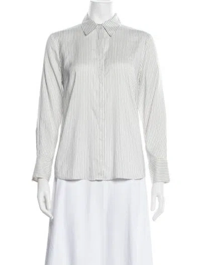 Pre-owned Peserico Silk Striped Blouse In Multicolor