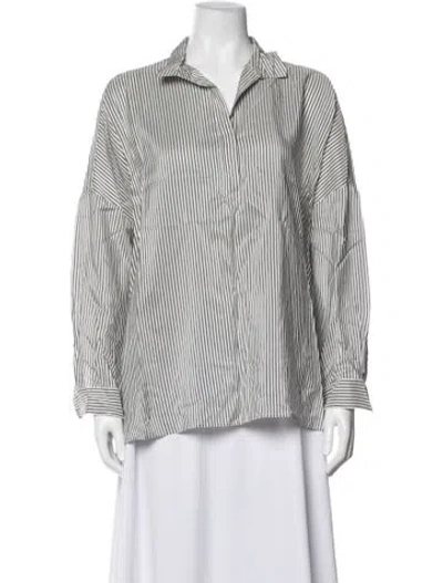 Pre-owned Peserico Silk Striped Top In Multicolor