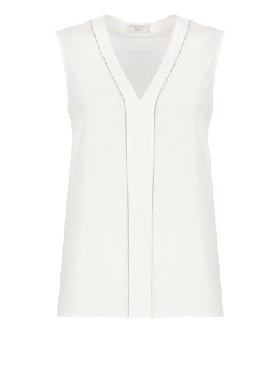 Peserico Silk Top In White