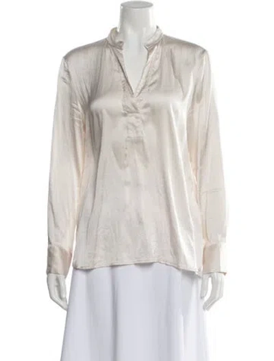 Pre-owned Peserico Silk V-neck Blouse In Multi