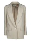 Peserico Single-breasted Blazer In Neutral