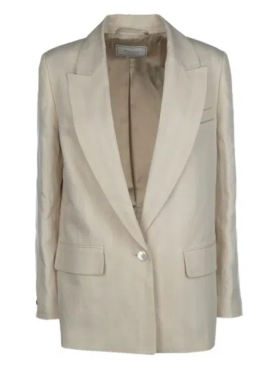 Peserico Single-breasted Blazer In Neutral