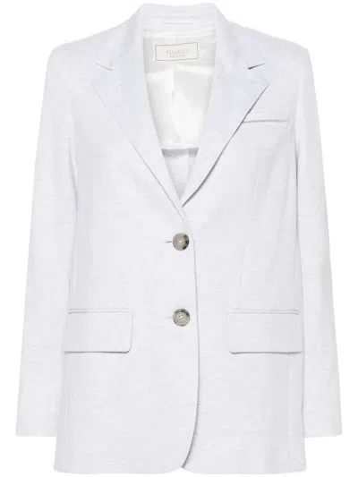 Peserico Single-breasted Blazer In Grey