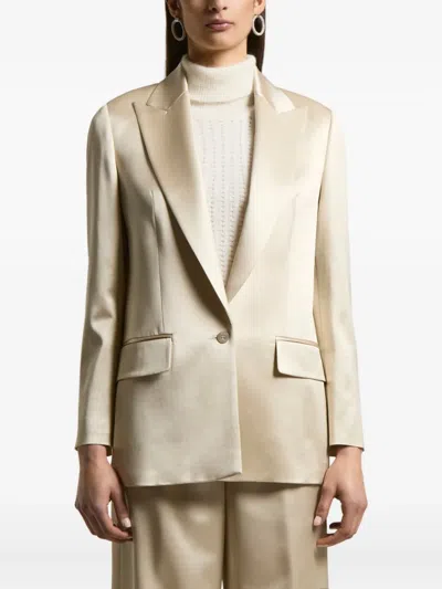 Peserico Single-breasted Blazer In Neutral