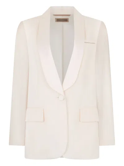 Peserico Single-breasted Blazer In Neutral