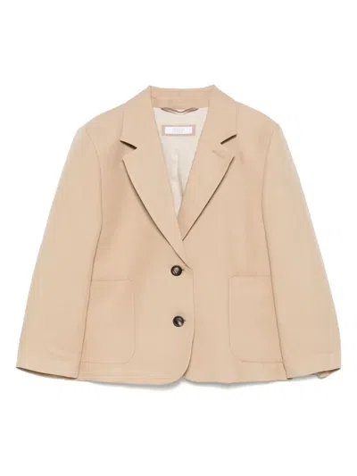Peserico Single-breasted Blazer In Neutrals