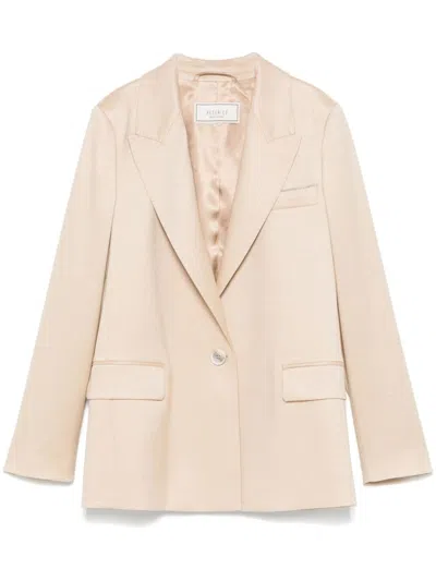 Peserico Single-breasted Blazer In Neutrals