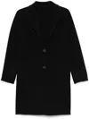 Peserico Single-button Mid-length Coat In Black