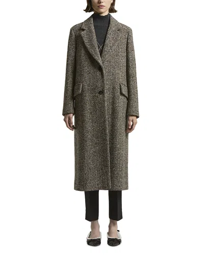 Peserico Single Breasted Coat In Brown