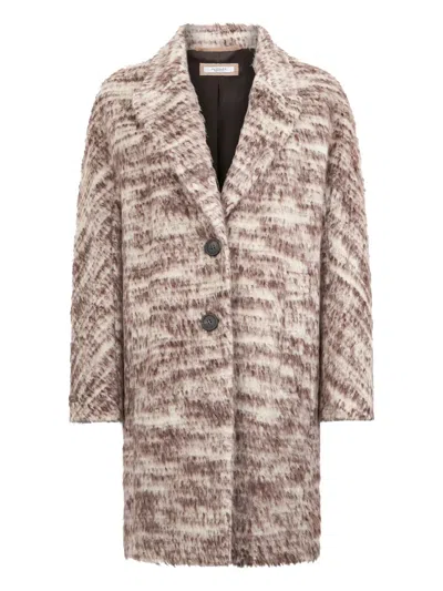 Peserico Single-breasted Coat In Brown