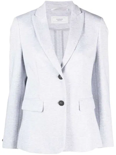 Peserico Single-breasted Light Grey Blazer In White