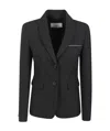 Peserico Single-breasted Pointed Lapel Suit Jacket In Black