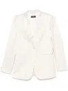 Peserico Single-breasted Satin Blazer In White