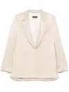 Peserico Single-breasted Twill Blazer In Neutrals