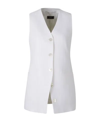 Peserico Single-breasted Vest In White